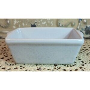 White Stoneware Mini Loaf Baking Pan